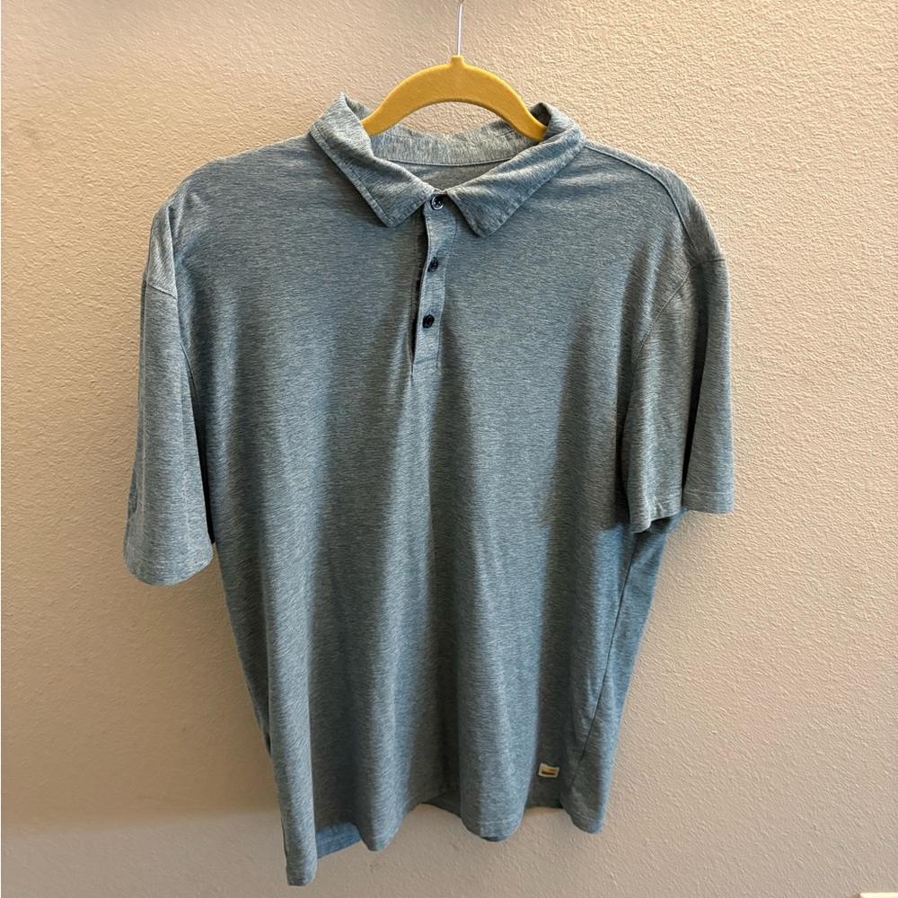 Vuori Heathered Blue Polo Shirt